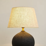 Terra Noir Textured Ceramic Table Lamp with Linen Shade