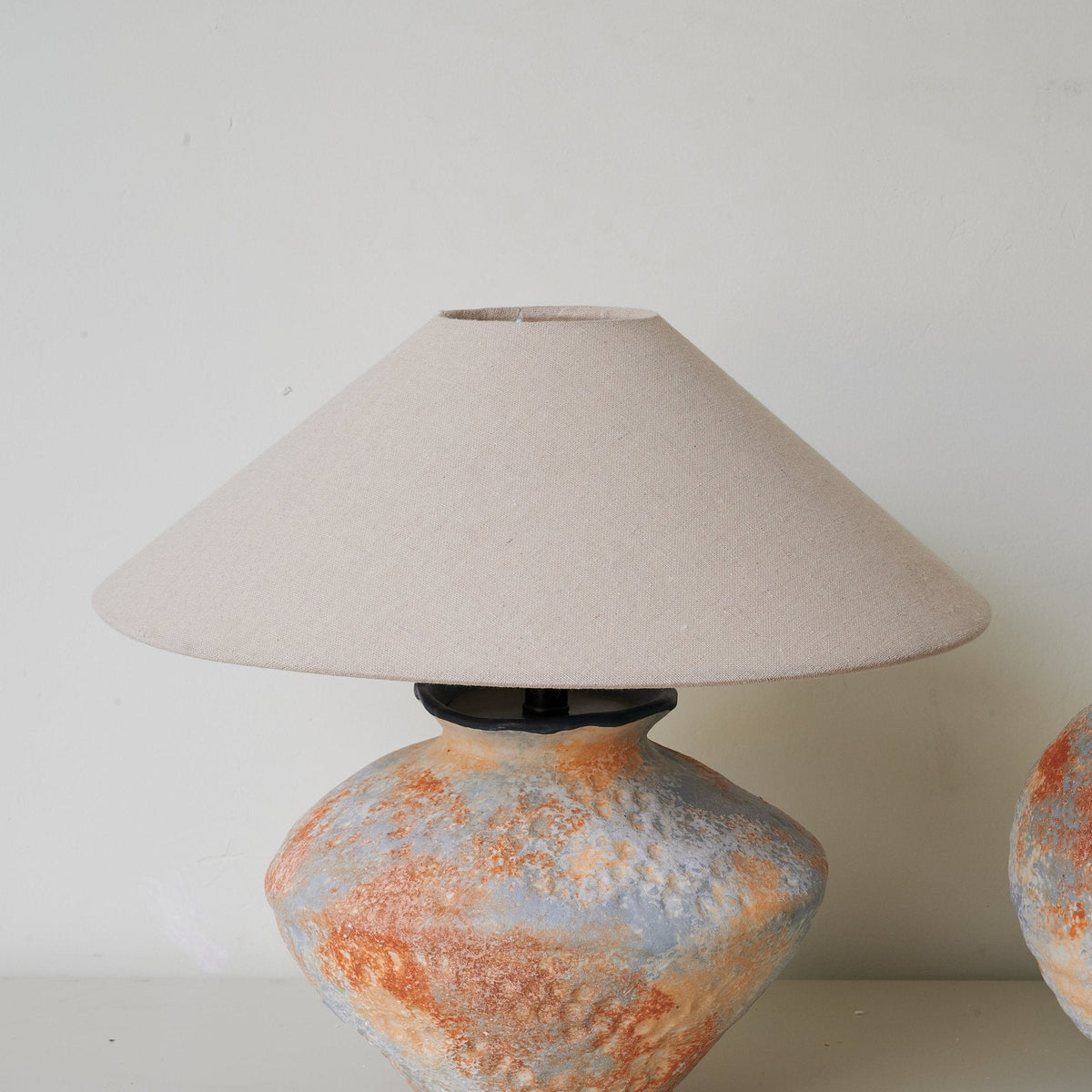 Terra Nova Ceramic Table Lamp with Linen Shade for Modern Interiors