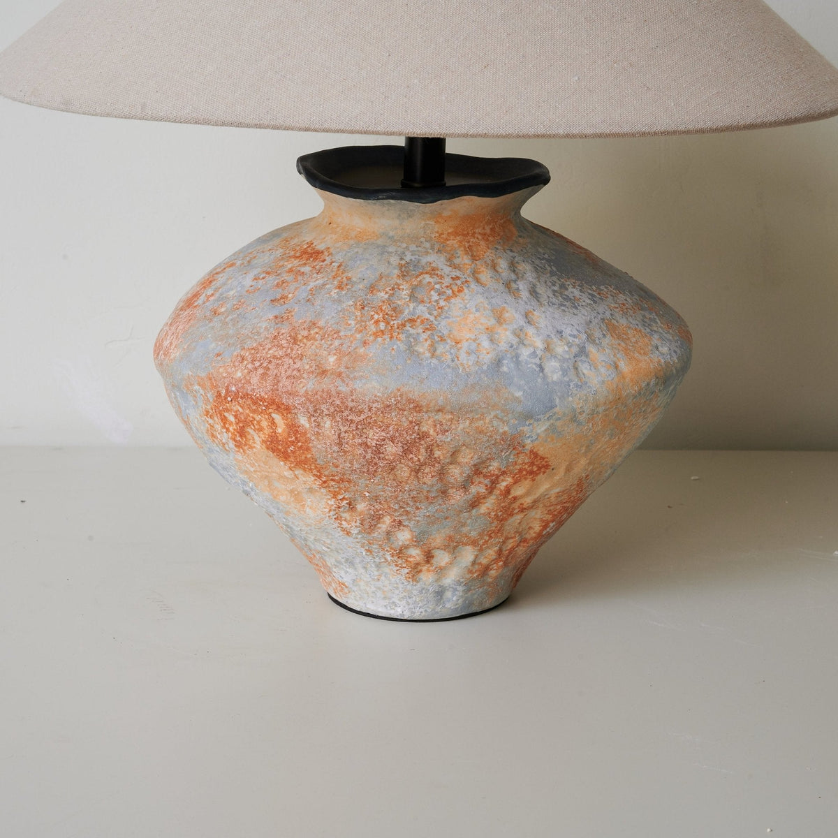 Terra Nova Ceramic Table Lamp with Linen Shade for Modern Interiors