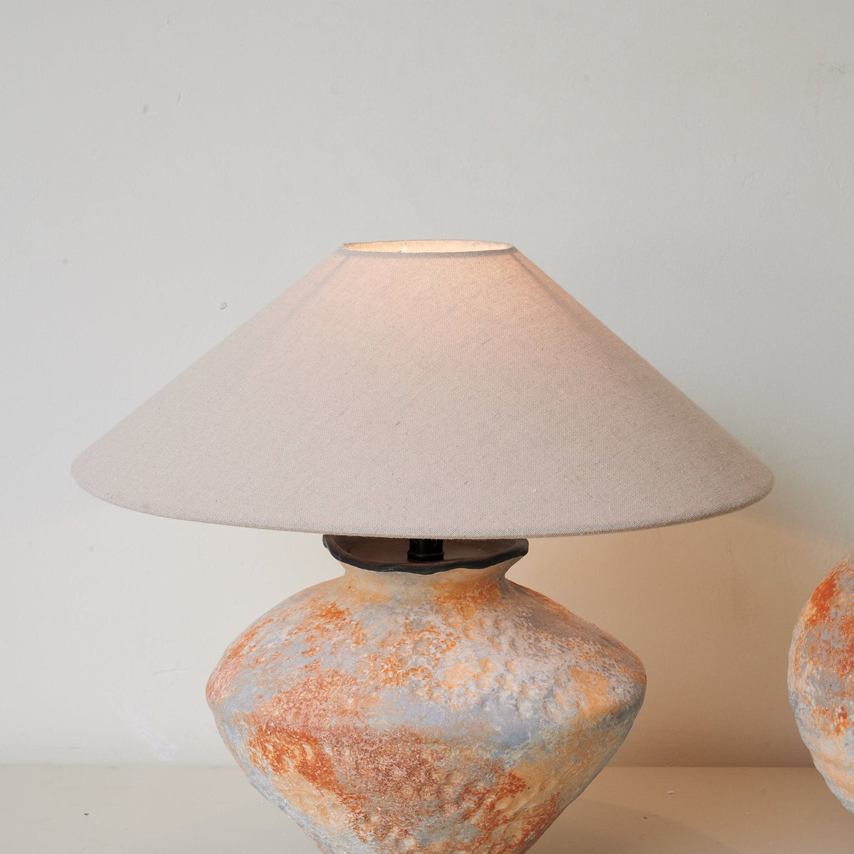 Terra Nova Ceramic Table Lamp with Linen Shade for Modern Interiors