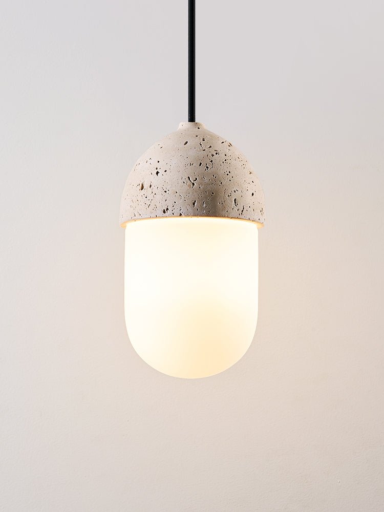 Terra Orb Cluster Pendant Light – Natural Travertine & Glass Trio
