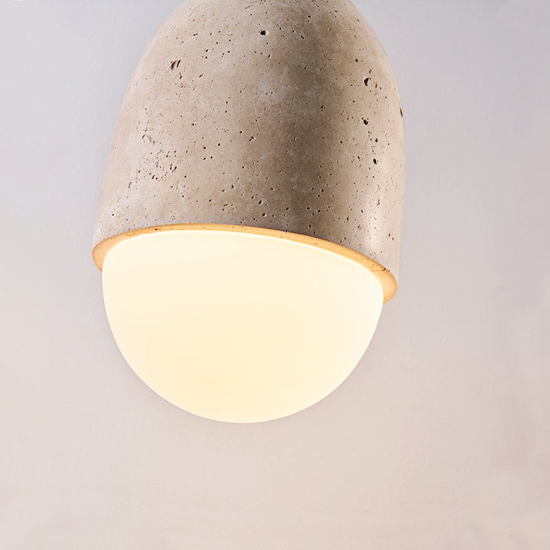 Terra Orb Cluster Pendant Light – Natural Travertine & Glass Trio