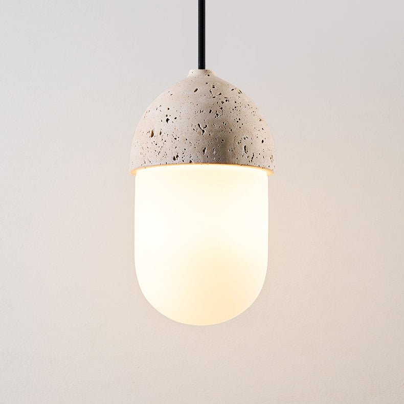 Terra Orb Cluster Pendant Light – Natural Travertine & Glass Trio