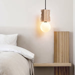 Terra Orb Pendant Light in Yellow Travertine with Opal Glass Globe