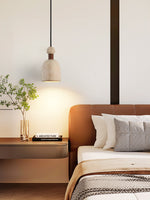 Terra Orb Pendant Light in Yellow Travertine and Wood