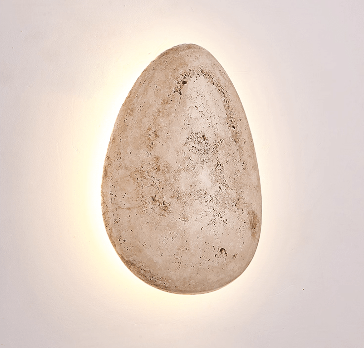 Terra Ovo Wall Sconce in Travertine — Sculptural LED Wall Light