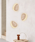 Terra Ovo Wall Sconce in Travertine — Sculptural LED Wall Light