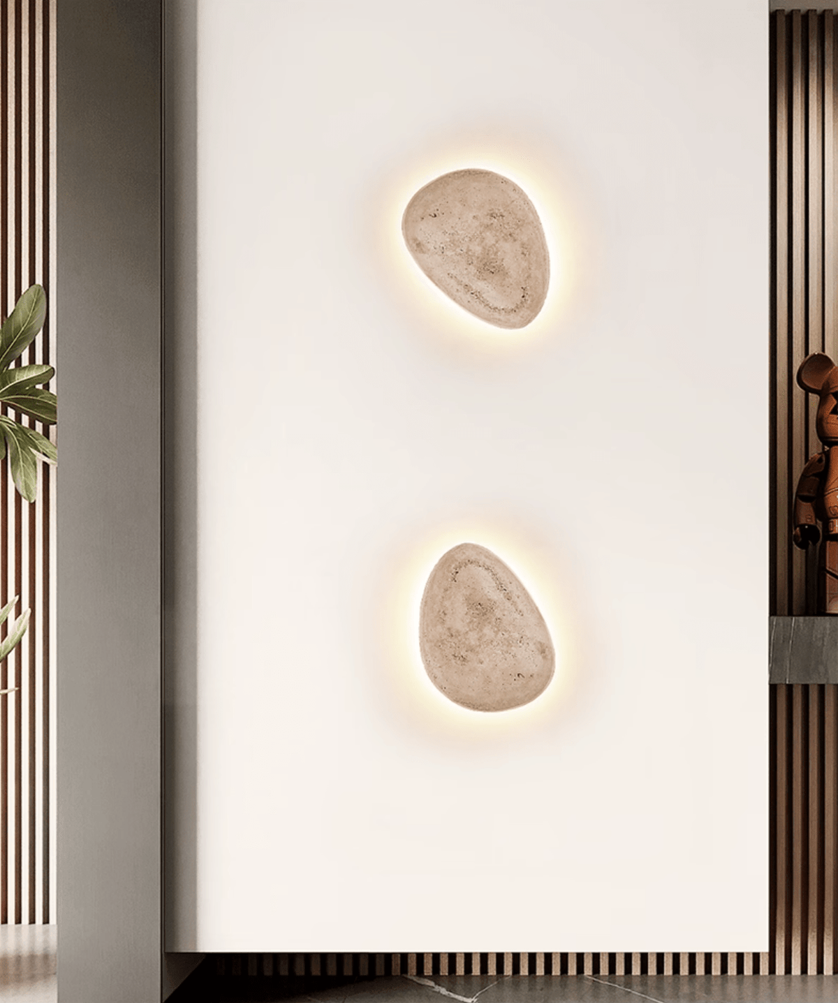Terra Ovo Wall Sconce in Travertine — Sculptural LED Wall Light