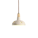 Cement Carve Pendant Light – Handcrafted Concrete & Wood Hanging Lamp for Dining, Kitchen, Living Room