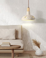 Cement Carve Pendant Light – Handcrafted Concrete & Wood Hanging Lamp for Dining, Kitchen, Living Room