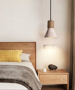 Terra Rope Pendant Light – Natural Travertine & Jute Hemp Rope Ceiling Lamp