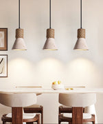 Terra Rope Pendant Light – Natural Travertine & Jute Hemp Rope Ceiling Lamp