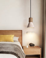Terra Rope Pendant Light – Natural Travertine & Jute Hemp Rope Ceiling Lamp