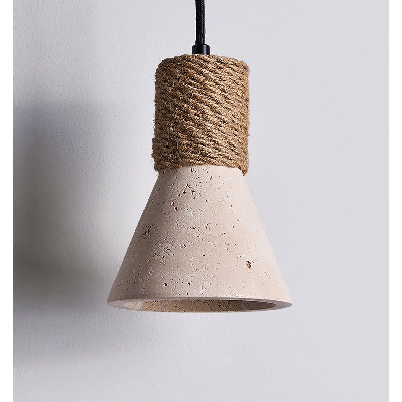 Terra Rope Wall Sconce in Travertine and Walnut