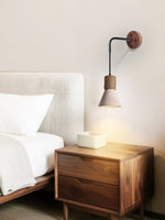 Terra Rope Wall Sconce in Travertine and Walnut