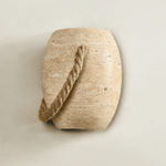 Terra Rope Wall Sconce in Natural Travertine with Hemp Rope