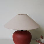 Terra Rouge Ceramic Table Lamp with Linen Shade for Living Room & Bedroom