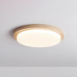 Terra Round Travertine LED Ceiling Light in Natural Stone Finish