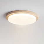 Terra Round Travertine LED Ceiling Light in Natural Stone Finish