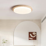 Terra Round Travertine LED Ceiling Light in Natural Stone Finish