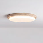 Terra Round Travertine LED Ceiling Light in Natural Stone Finish