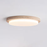Terra Round Travertine LED Ceiling Light in Natural Stone Finish