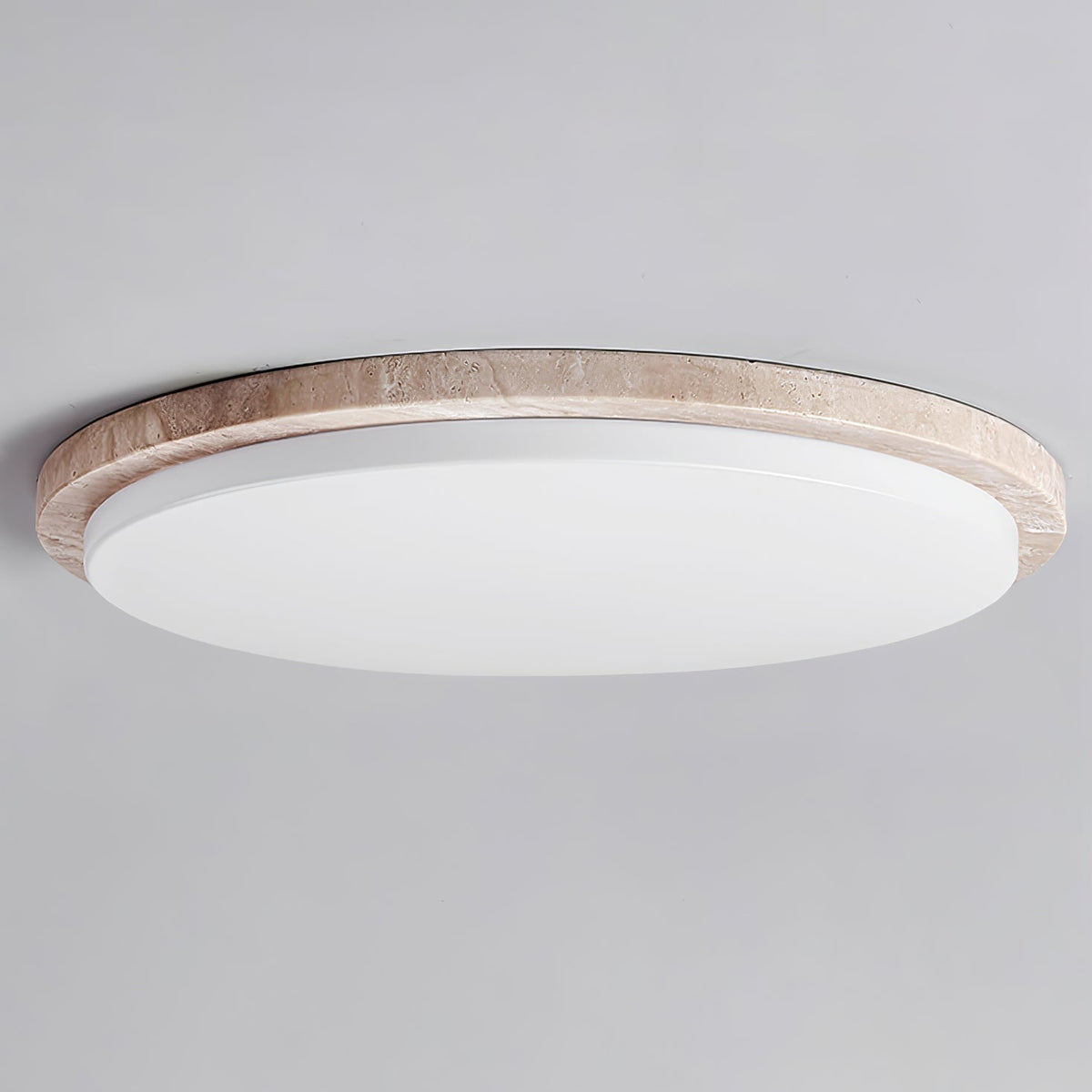Terra Round Travertine LED Ceiling Light in Natural Stone Finish