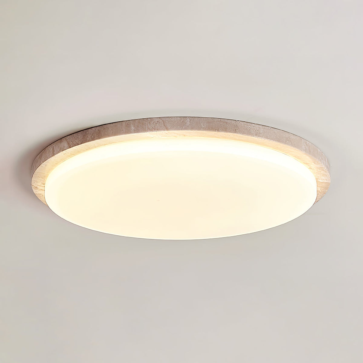 Terra Round Travertine LED Ceiling Light in Natural Stone Finish