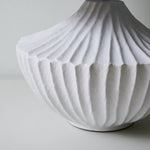 Terra Shell Ceramic Table Lamp with Olive Fabric Shade for Bedroom and Living Room