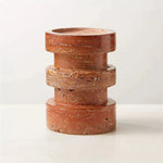 Terrace Stone Candle Holder Set in Natural Travertine
