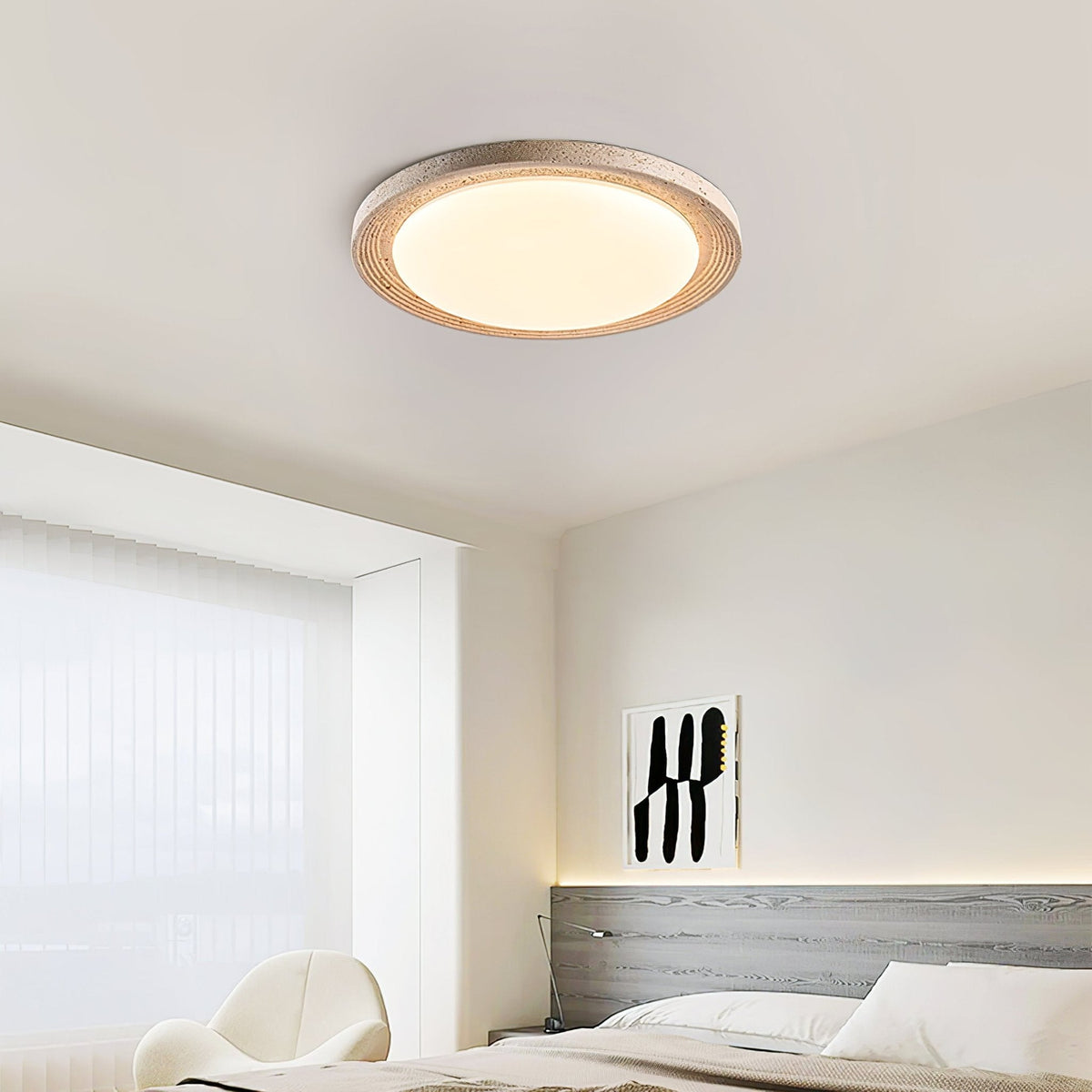 Terralux Travertine LED Flush Mount Ceiling Light for Modern Interiors