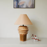 Terrana Sculptural Ceramic Table Lamp with Fabric Shade