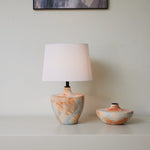 Terrara Textured Ceramic Table Lamp with Pleated Shade