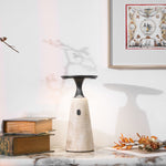 Terrava Rechargeable Table Lamp in Travertine and Matte Black