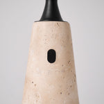 Terrava Rechargeable Table Lamp in Travertine and Matte Black