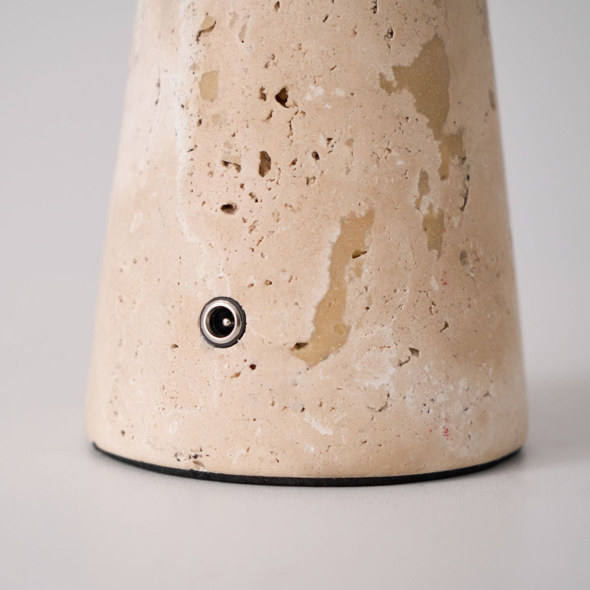Terrava Rechargeable Table Lamp in Travertine and Matte Black
