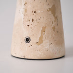 Terrava Rechargeable Table Lamp in Travertine and Matte Black