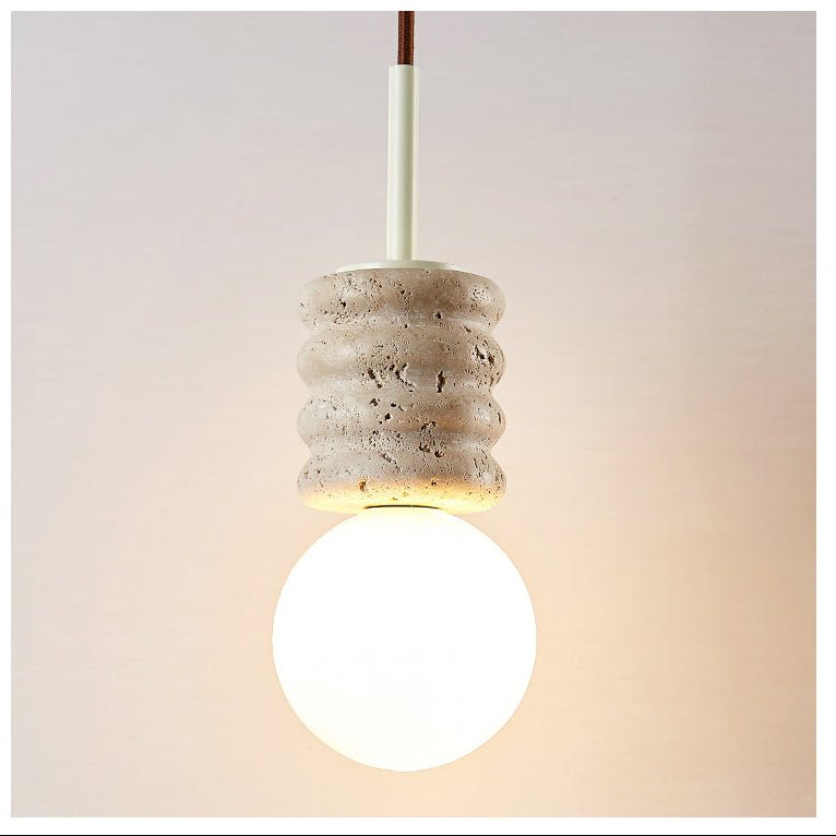 Terrava Stone Pendant Light – Handcrafted Travertine Mini Pendant for Modern Interiors