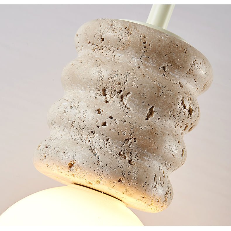 Terrava Stone Pendant Light – Handcrafted Travertine Mini Pendant for Modern Interiors