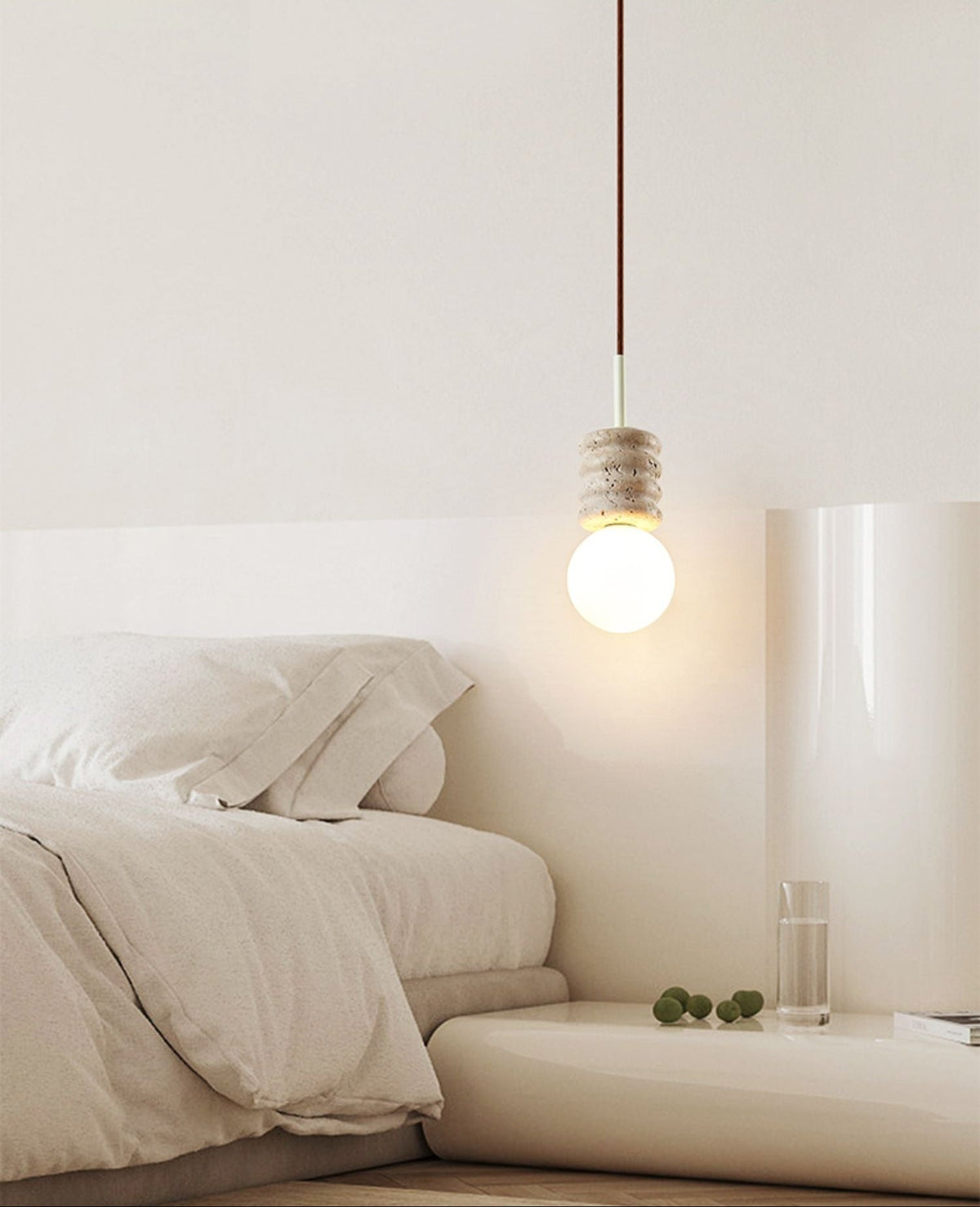 Terrava Stone Pendant Light – Handcrafted Travertine Mini Pendant for Modern Interiors