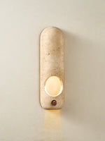 Travertine Oval Wall Sconce – Modern Natural Stone Lighting