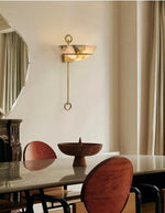 Tether Alabaster Wall Sconce in Brass – Modern Ambient Lighting