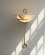 Tether Alabaster Wall Sconce in Brass – Modern Ambient Lighting