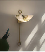 Tether Alabaster Wall Sconce in Brass – Modern Ambient Lighting