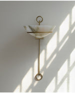 Tether Alabaster Wall Sconce in Brass – Modern Ambient Lighting