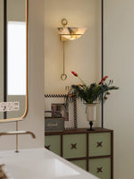 Tether Alabaster Wall Sconce in Brass – Modern Ambient Lighting