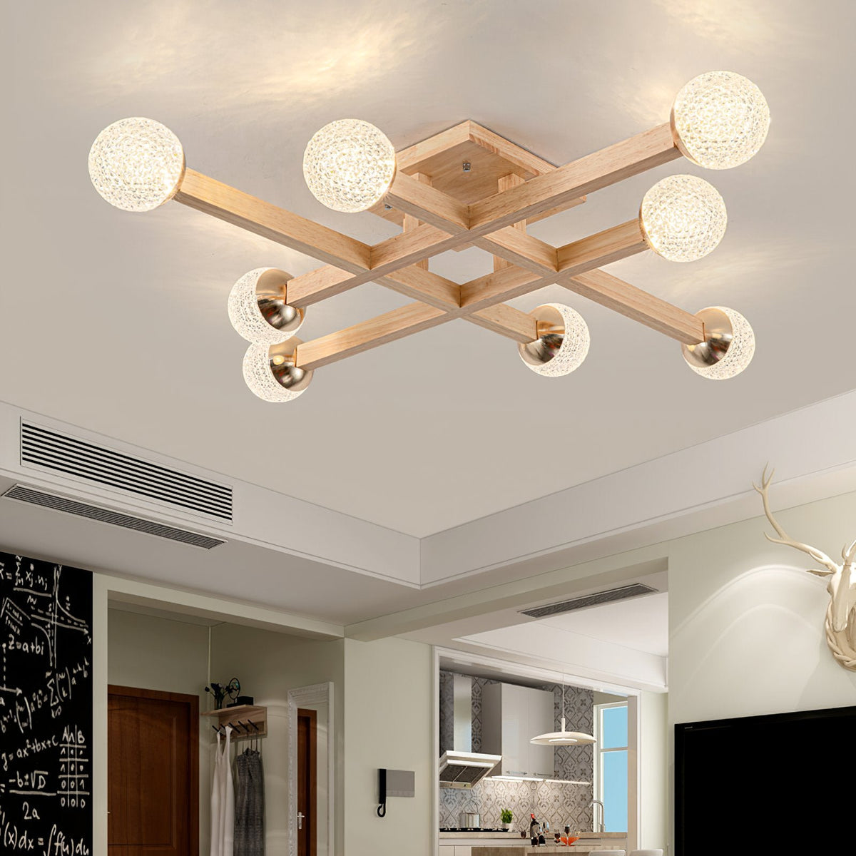 Tetrix Wood Ceiling Light