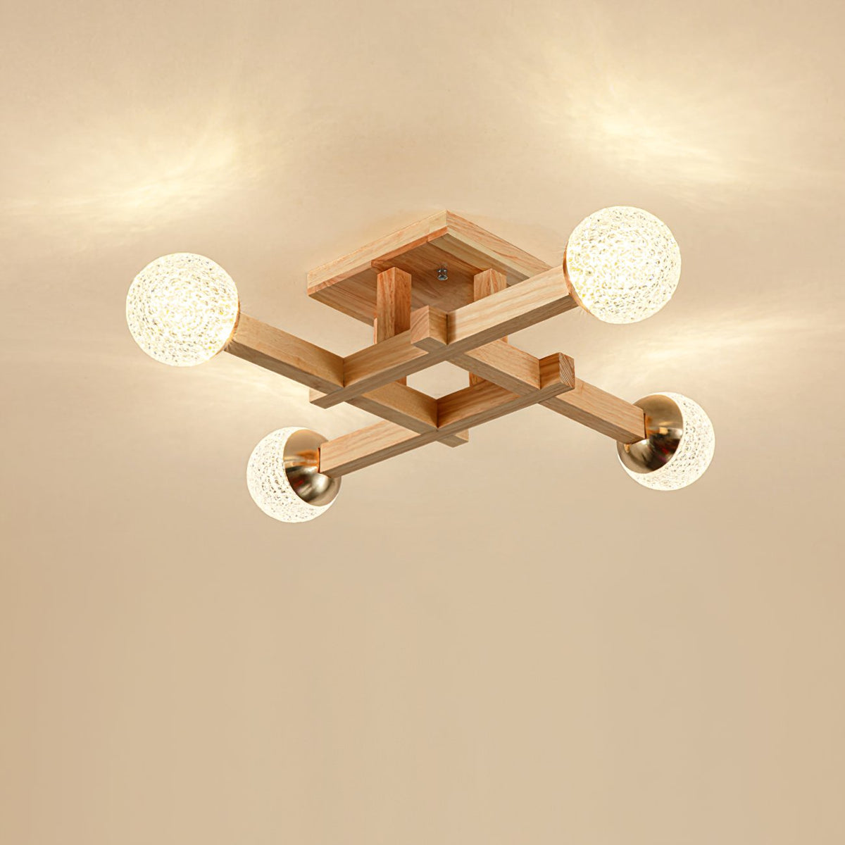 Tetrix Wood Ceiling Light