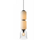 Artisan Layered Glass Pendant Light with Vintage Bulb for Dining and Living Spaces