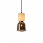 Artisan Layered Glass Pendant Light with Vintage Bulb for Dining and Living Spaces
